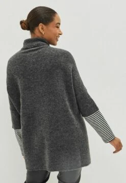Next PONCHO WITH STRIPE SLEEVE STANDARD - Strickpullover - Charcoal Grey -Next 9c56627de91247d38a2642dc8c39c5f8
