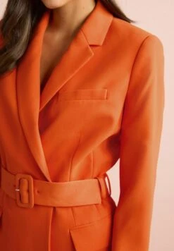 Next TAILORED LONG SLEEVE BELTED - Freizeitkleid - Orange -Next 9e32219bc58f4de4942de94c1d586976
