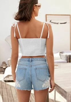 Next LACE DETAIL - Jeans Shorts - Blue -Next a02dedee04574526ba779b8b9e841a72