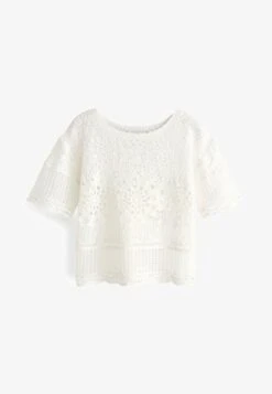 Next SHORT SLEEVE LETTUCE EDGE TEXTURED - Bluse - White -Next a03e9da3c052412ca6762df15c047a8f