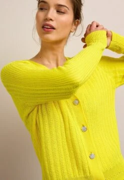 Next GEM BUTTON UP - Strickjacke - Bright Yellow -Next a2f8b3ffdb6f4cc7b304b08e3055bcfe