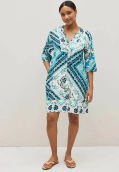 Next KAFTAN WITH - Freizeitkleid - Blue Scarf Print