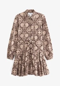 Next LONG SLEEVE BELTED MINI STANDARD - Etuikleid - Blue Scarf Print -Next a344cdfdef834e7db356e3fd909b4c86