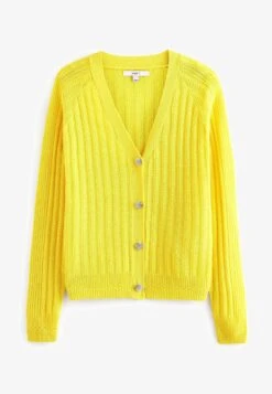 Next GEM BUTTON UP - Strickjacke - Bright Yellow -Next a54e9f8af87d46a2988ae2fb3b655e2b