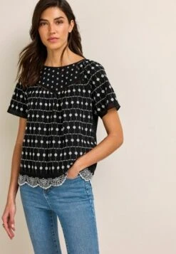 Next SHORT SLEEVE - Bluse - Navy Blue Ditsy -Next a59d869e71be4774887d4a5796efb914