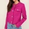 Next COLLARLESS CROPPED BOUCLÉ STANDARD - Leichte Jacke - Pink