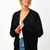 Next COSY BUTTON UP - Strickjacke - Black