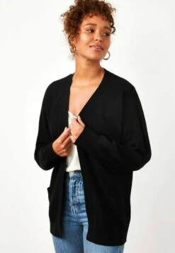 Next COSY BUTTON UP - Strickjacke - Black