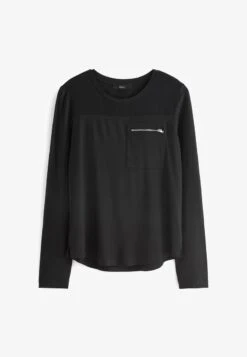 Next ZIP POCKET LONG SLEEVE STANDARD - Langarmshirt - Black -Next a6c2ed7c3b4b4d9eb2543f419a2502e1