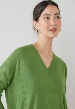 Next COSY V-NECK LONG SLEEVE STANDARD - Strickpullover - Green -Next a6ff3f78525e46fd9349b1e79219fa11
