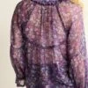 Next SHEER WITH LACE TRIM DETAIL STANDARD - Bluse - Purple