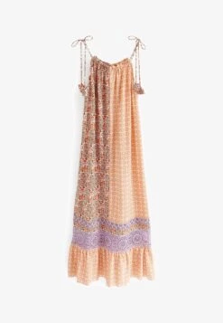 Next STRAPPY TASSEL DETAIL CAMI MIDI STANDARD - Freizeitkleid - Peach Pink Splice Print -Next ab4c3f6428694c8d9c1b880f55ac449f