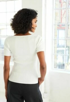 Next CORSET DETAIL SWEETHEART NECK STANDARD - T-Shirt Basic - White -Next ac8e8f95ac69450a9e6fe9b36edf7487 1