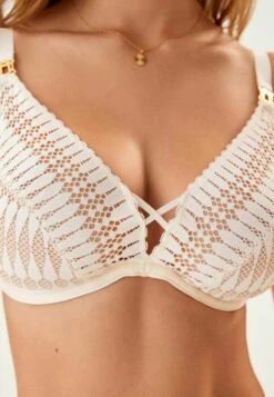 Next GRAPHIC NON PAD PLUNGE DD NON PAD PLUNGE - Bügel BH - Cream -Next af4db26699b14d8dae5287ced267c943