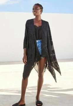 Next SHEER TEXTURED COVER UP - Strandaccessoire - Black -Next b11735ef2dd3425b98a8199aab1754e3 1
