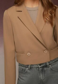 Next CROPPED TAILORED STANDARD - Blazer - Natural -Next b2c931ba80434cb6a61339f1e3af632c