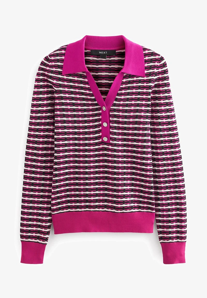 Next GEM BUTTON GEOMETRIC STANDARD - Strickpullover - Pink 5 Next GEM BUTTON GEOMETRIC STANDARD - Strickpullover - Pink – Bild 5
