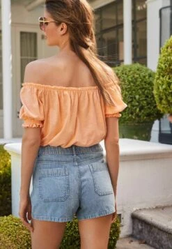 Next BUTTON FRONT STANDARD - Jeans Shorts - Mid Blue -Next b39ac112821e4985af642e43340fbd27