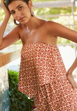 Next BANDANA STYLE SLEEVELESS BANDEAU - Top - Brown Tile Print -Next b8233ef245d44a699d95990afaf5f01d