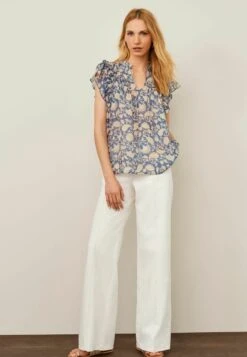 Next FLUTTER SLEEVE PINTUCK SHORT SLEEVE - Bluse - Blue Floral -Next ba9e5de0bee641d2a088e9d82e2dd75c