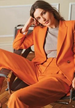 Next TAILORED DOUBLE BREASTED TEXTURED STANDARD - Blazer - Orange -Next bae19917935249c5a581e55c180e7543