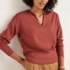 Next LONG SLEEVE SLINKY NOTCH NECK STANDARD - Sweatshirt - Rust Brown