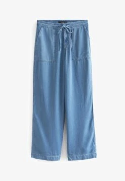 Next TIE WAIST WIDE LEG STANDARD - Jeans Straight Leg - Mid Blue -Next bcc4ada4e6b8463382b4694d96ad7cf7
