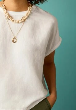 Next SHORT SLEEVE MIX BOXY - T-Shirt Basic - White -Next bd8ae4e3fc214d5fb193ff5171dc0d23