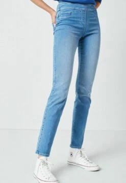 Next SUPER STRETCH SOFT SCULPT PULL-ON STANDARD - Jeans Slim Fit - Mid Blue Denim