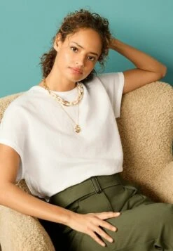 Next SHORT SLEEVE MIX BOXY - T-Shirt Basic - White -Next be2a78a42e0e4f08aaf34c48ec3e0399