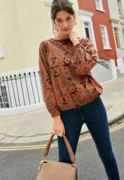 Next LONG SLEEVE - Langarmshirt - Rust Brown Paisley