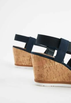 Next FOREVER COMFORT ELASTIC CROSS-OVER - Keilsandalette - Navy Blue -Next c23ae6b2a7744e5ea5a5f6e9c6d83177