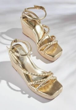Next FOREVER COMFORT ROPE STANDARD - Keilsandalette - Gold -Next c3ee39372c4f4e3c97bc42435c13550a