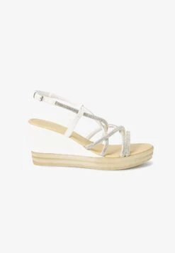 Next FOREVER COMFORT TUBULAR BLING ASYMMETRIC - High Heel Sandalette - White -Next c4cbdebef9434aa886e163972462685d 1