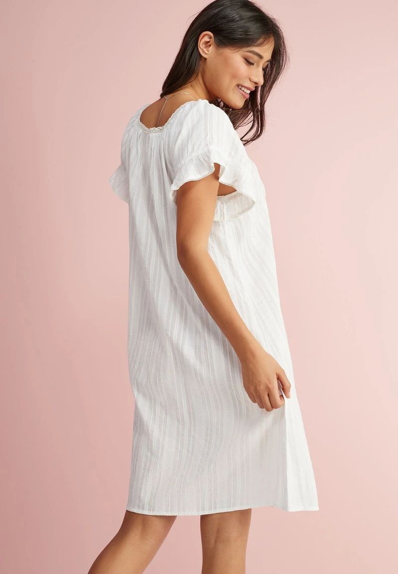 Next SQUARE NECK RUFFLE - Nachthemd - White 2 Next SQUARE NECK RUFFLE - Nachthemd - White – Bild 2