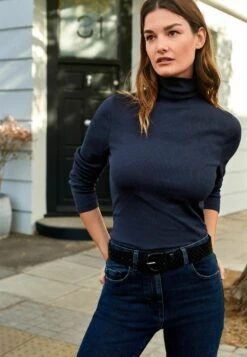 Next LONG SLEEVE ROLL NECK STANDARD - Strickpullover - Blue