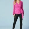 Next LONG SLEEVE TIE WRAP JACQUARD STANDARD - Bluse - Pink