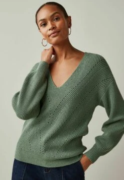 Next V-NECK - Strickpullover - Green