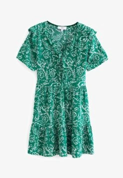 Next RUFFLE DETAIL MINI SMOCK - Freizeitkleid - Green Floral -Next cc37727c86504bafa1575d504ee663b7