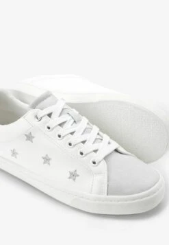 Next FOREVER COMFORT EMBROIDERED STAR - Sneaker Low - White Silver -Next cd289893cb5c4955bd98a2fbd77212a2