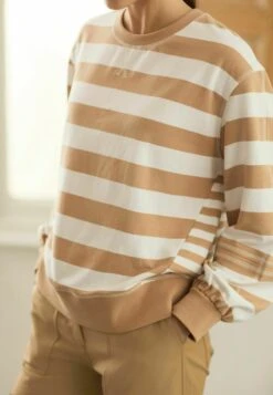 Next STANDARD - Sweatshirt - Tan Brown/ecru/white Stripe -Next cfdf4691882e412ebe146cf300199377