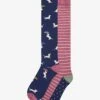 Next 2 PACK - Kniestrümpfe - Navy Blue Pink Dogs