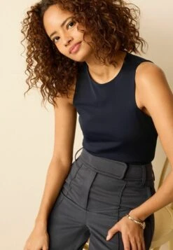 Next ROUND NECK STRETCH STANDARD - Top - Blue -Next d2c6a361451541d3b8e691c9fdb42c6c