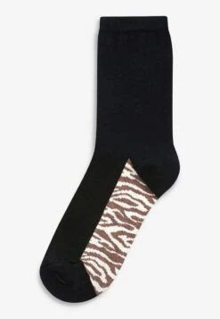 Next ANIMAL PRINT FOOTBED ANKLE SOCKS 5 PACK - Socken - Black -Next d34787a4a25a4e8db2c96e325fecaa57