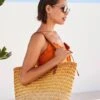 Next OMBRE WEAVE BASKET - Handtasche - Natural Ochre Yellow