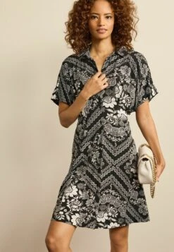 Next SHORT SLEEVE STANDARD - Jerseykleid - Black Floral