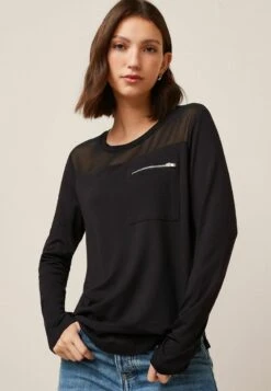 Next ZIP POCKET LONG SLEEVE STANDARD - Langarmshirt - Black -Next d7a523e47b1d461e8c5cd135de6e12cb 1