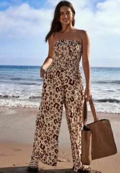 Next OFF SHOULDER STANDARD - Jumpsuit - Ecru White Floral -Next da6059d4ca20400d9f0b4542247af097