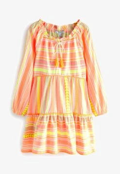 Next KAFTAN MINI SUMMER STANDARD - Freizeitkleid - Neon Orange Yellow -Next df5350071ea247cfb8b951264ccee3bb