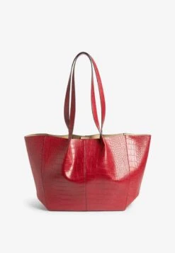 Next Shopping Bag - Red Croc Effect